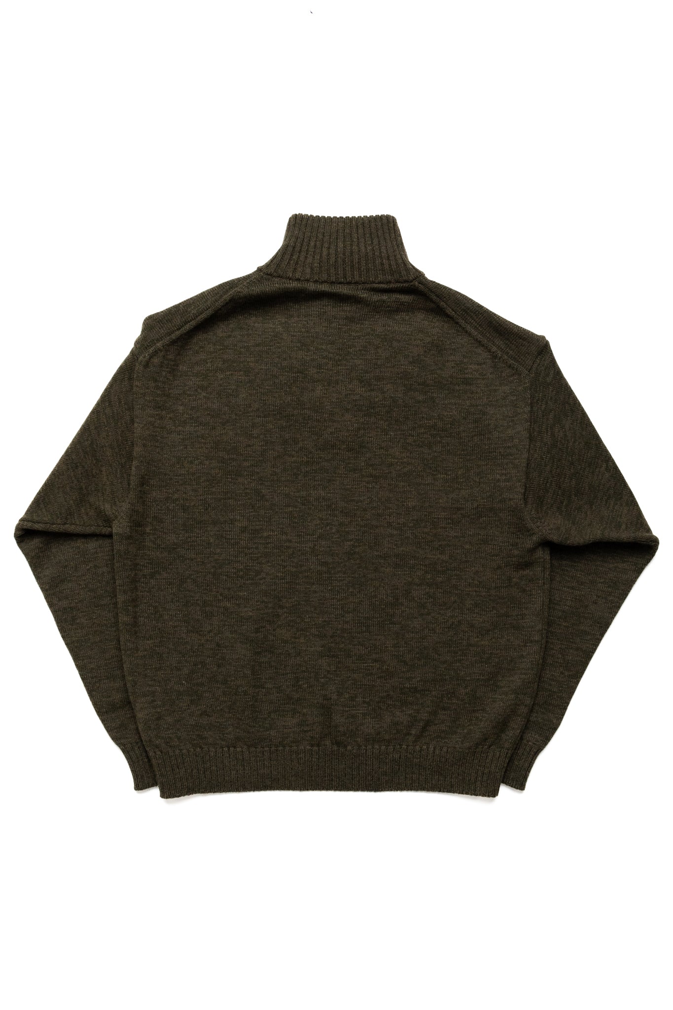 8G Cotton Wool NICKEL "4" Half ZIP Sweater - Khaki - Image 3