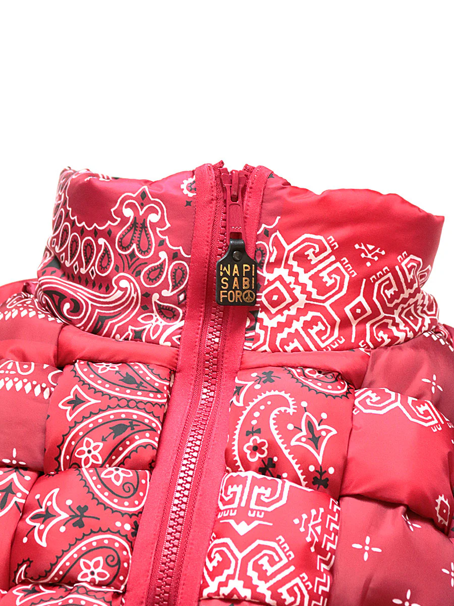 Bandana Print Nylon KEEL WEAVING Vest - Red - Image 16