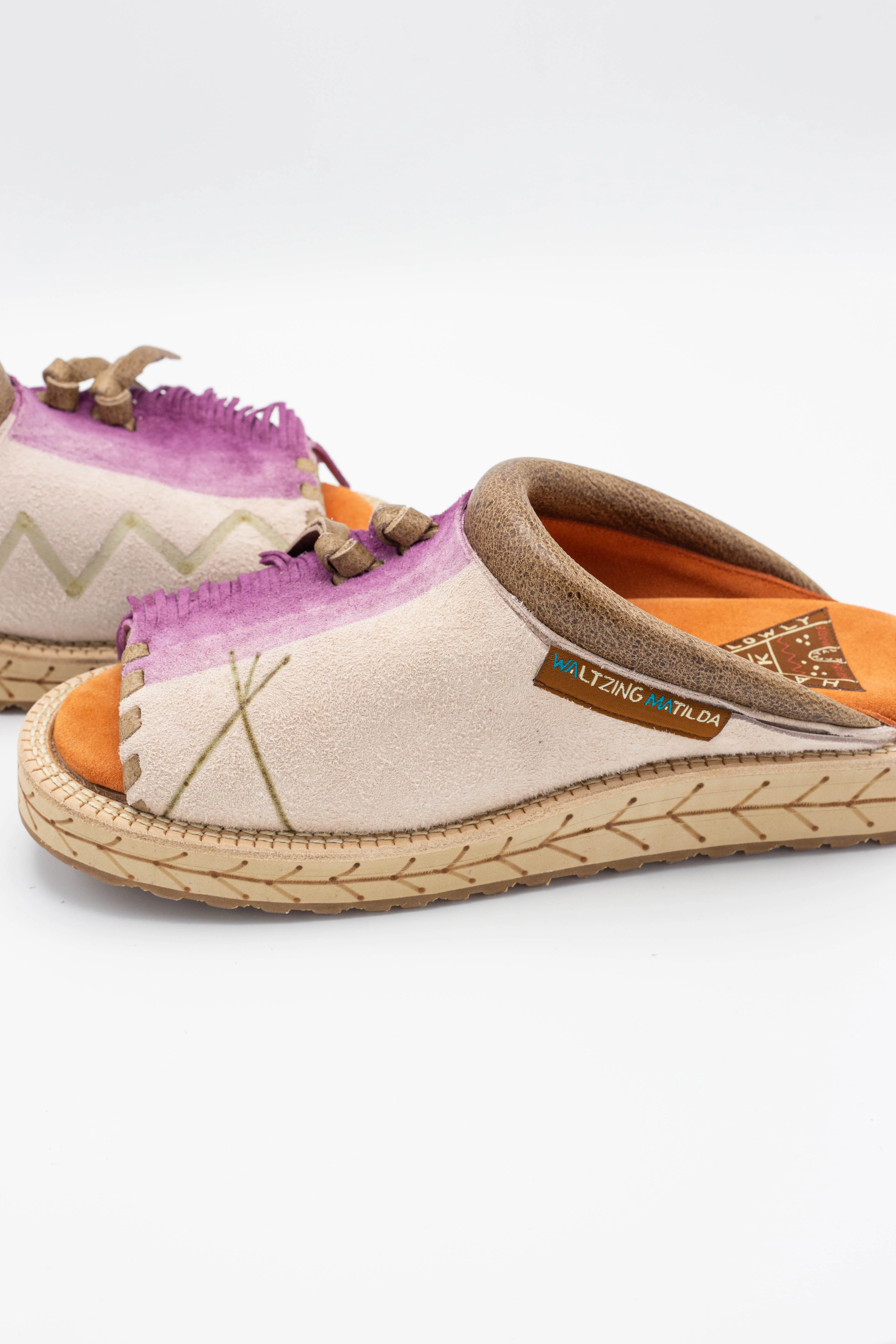 Deer Leather 2 TONES Pueblo Sabot - Purple - Image 5